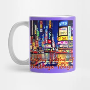 Japan Rainy Night of Shibuya Tokyo by Kana Kanjin Mug